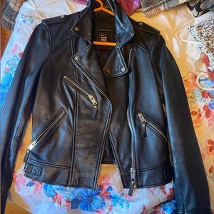 Zara black leather jacket